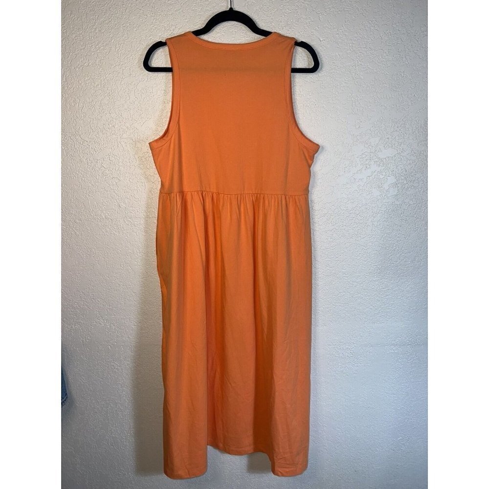 J Crew MIDI Dress Cotton NWTS Stretchy Sleeveless Peach Color Large BR873 1E - Picture 9 of 10